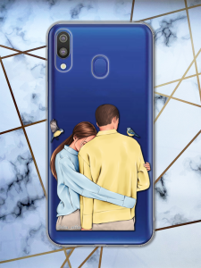 Прозорий чохол для Samsung Galaxy M20 з патріотичним дизайном "Українська пара" принт 14