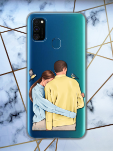 Прозорий чохол для Samsung Galaxy M30s/М21 з патріотичним дизайном "Українська пара" принт 14