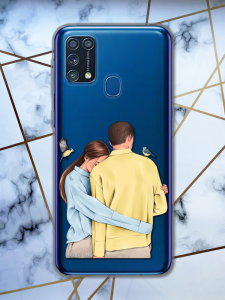 Прозорий чохол для Samsung Galaxy M31 з патріотичним дизайном "Українська пара" принт 14