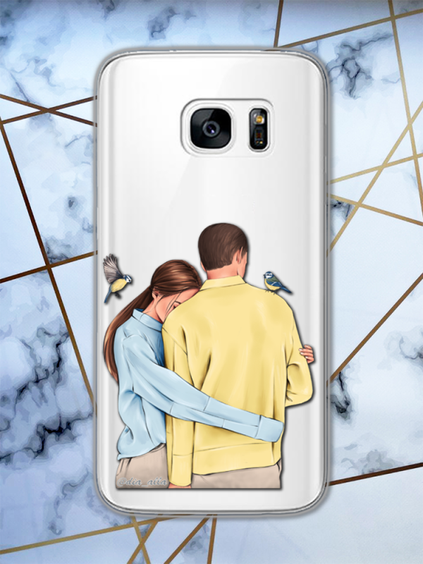 Прозорий чохол для Samsung Galaxy S7 з патріотичним дизайном "Українська пара" принт 14