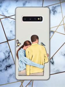 Прозорий чохол для Samsung Galaxy S10 з патріотичним дизайном "Українська пара" принт 14