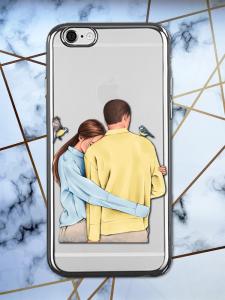 Прозорий чохол для iPhone 7, 8 з патріотичним дизайном "Українська пара" принт 14