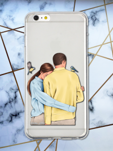 Прозорий чохол для iPhone 6+/6 Plus з патріотичним дизайном "Українська пара" принт 14