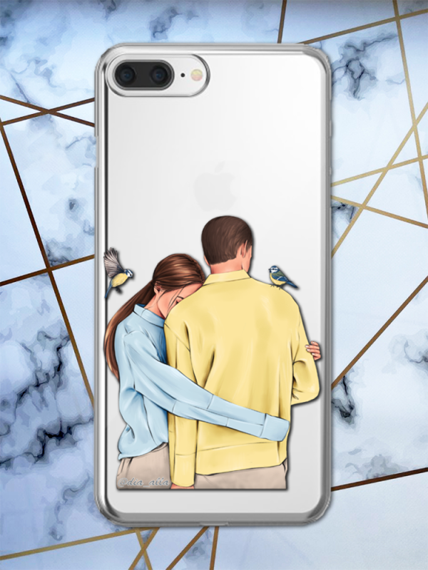 Прозорий чохол на iPhone 7 Plus/8 Plus ::  Українська пара (принт 14)