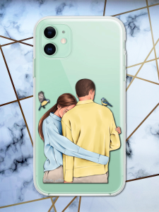 Прозорий чохол для Apple iPhone 11 (6,1) з патріотичним дизайном "Українська пара" принт 14