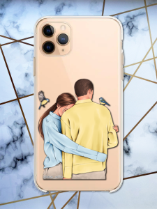 Прозорий чохол для Apple iPhone 11 Pro Max (6,5) з патріотичним дизайном "Українська пара" принт 14