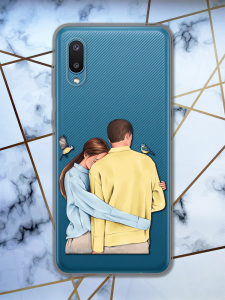Прозорий чохол для Samsung Galaxy A02 / A022 (2021) з патріотичним дизайном "Українська пара" принт 14