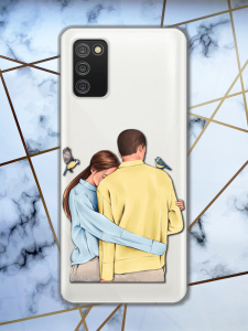 Прозорий чохол для Samsung Galaxy A02s з патріотичним дизайном "Українська пара" принт 14