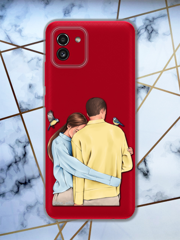Прозорий чохол для Samsung Galaxy A03 / A035 з патріотичним дизайном "Українська пара" принт 14