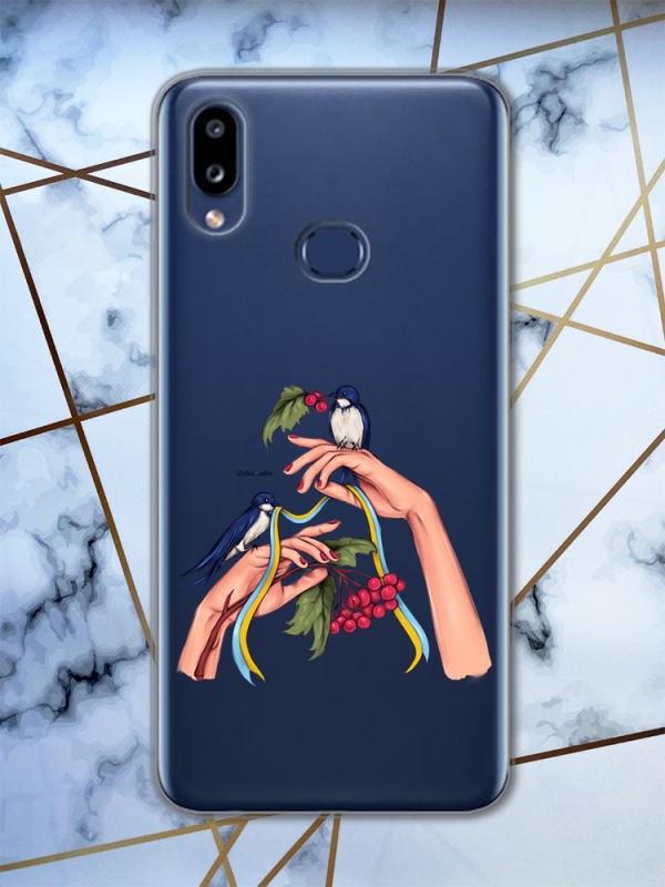 Прозорий чохол на Samsung Galaxy А10s / A107 з патріотичним дизайном Ластівки принт 15