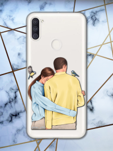 Прозорий чохол для Samsung Galaxy А11 з патріотичним дизайном "Українська пара" принт 14