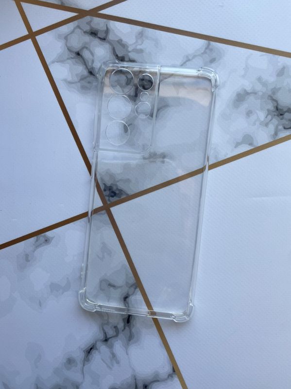 Прозорий силіконовий чохол з потовщеними кутами для Samsung Galaxy S21 Ultra