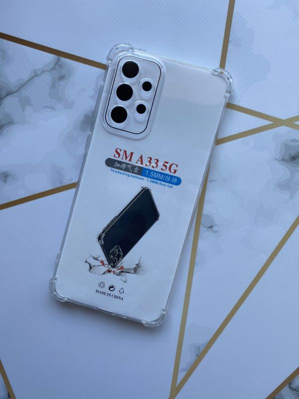 Прозорий силиконовий чохол з потовщеними кутами на Samsung A33 5G