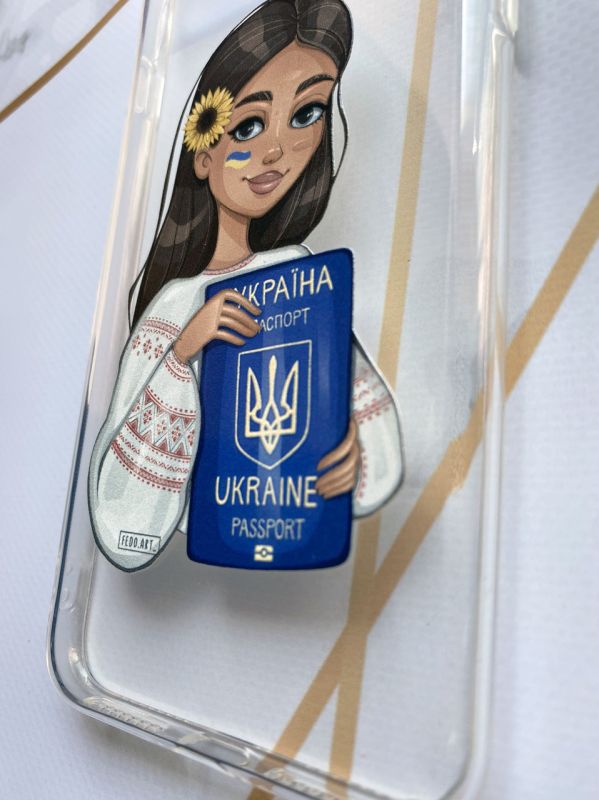 Прозорий чохол на iPhone 7 Plus/8 Plus ::  Дівчина з паспортом (принт 12)