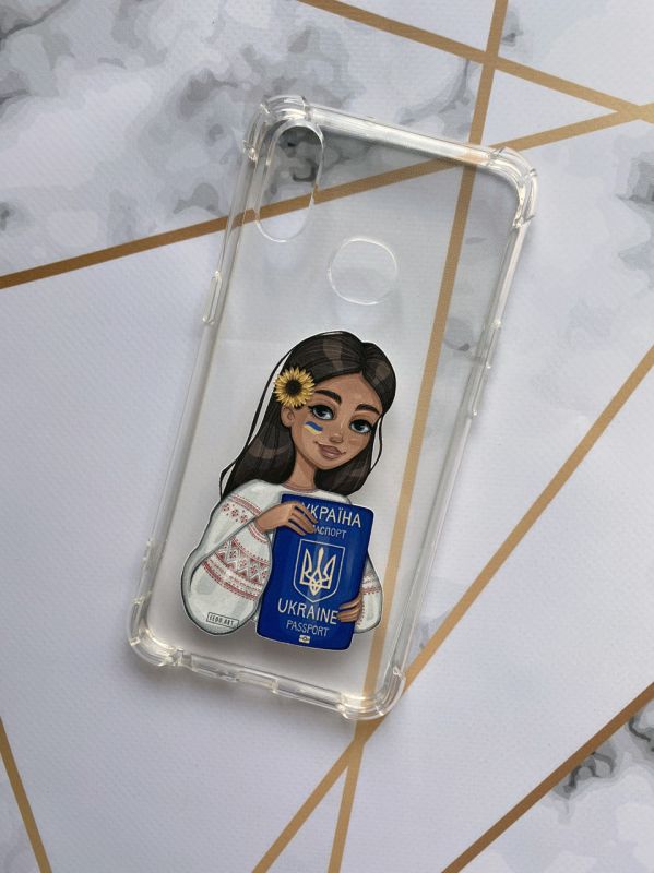 Чохол на Samsung Galaxy А10s/A107 з патріотичним дизайном Дівчина з паспортом принт 12