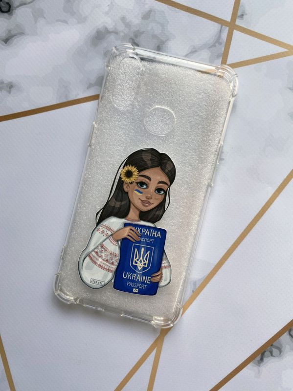 Чохол на Samsung Galaxy А10s/A107 з патріотичним дизайном Дівчина з паспортом принт 12