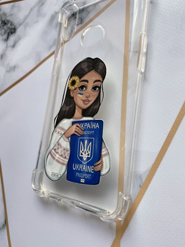 Чохол на Samsung Galaxy А10s/A107 з патріотичним дизайном Дівчина з паспортом принт 12