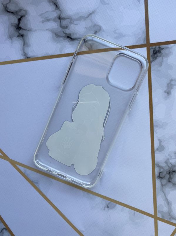 Прозорий чохол для Apple iPhone 11 Pro (5,8) з патріотичним дизайном "Дівчина з паспортом" принт 12