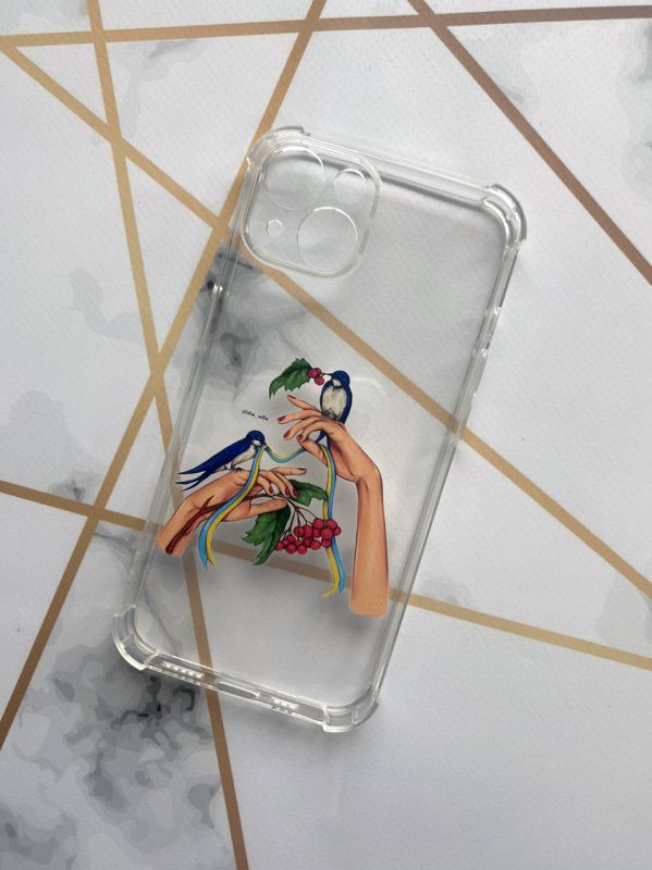 Чохол з потовщеними кутами для Apple iPhone 13 з патріотичним дизайном "Ластівки" принт 15