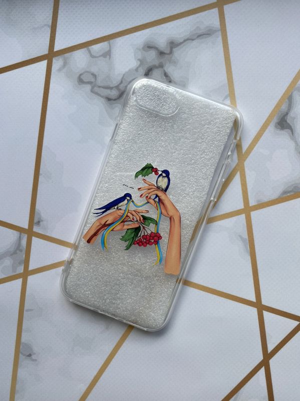 Прозорий чохол на iPhone 7, 8 дизайн "Ластівки" (принт 15)