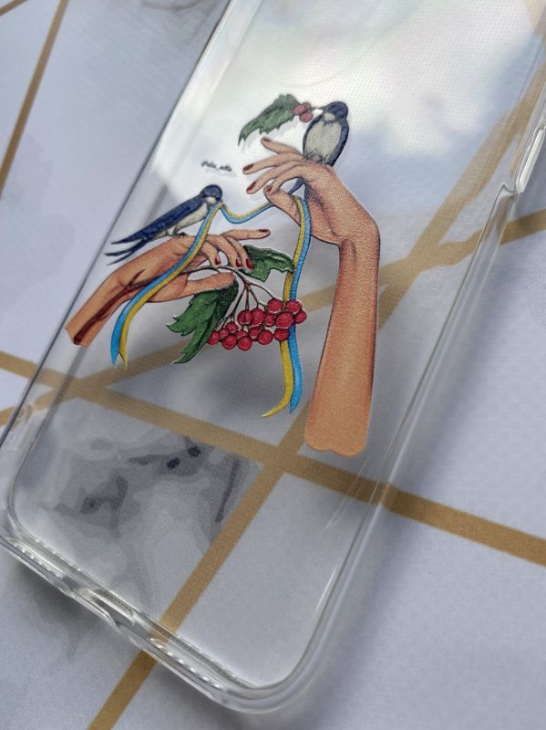 Прозорий чохол на iPhone 7, 8 дизайн "Ластівки" (принт 15)