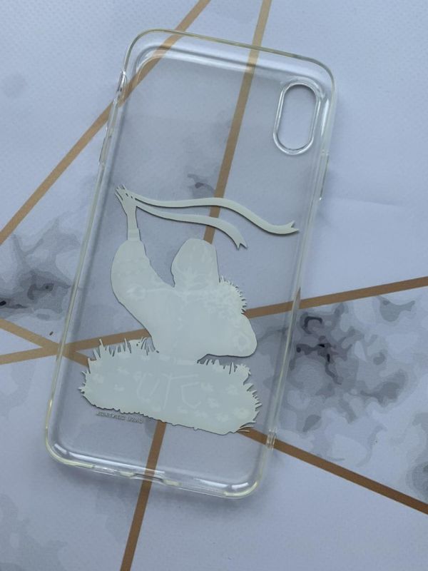 Прозорий чохол для iPhone X / XS з патріотичним дизайном "Дівчина зі стрічкою" принт 17