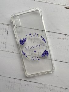 Чохол з потовщеними кутами для Xiaomi Redmi 9A з об’ємним дизайном "Лавандовий віночок" принт 19