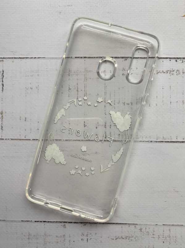 Прозорий чохол для Samsung Galaxy А30 (2019) / А20 (2019) з об’ємним дизайном "Лавандовий віночок" принт 19