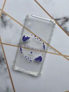 Прозорий чохол з потовщеними кутками для iPhone XR дизайн "Лавандовий віночок" (принт 19)