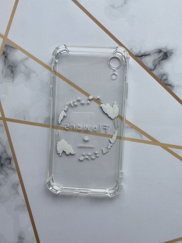 Прозорий чохол з потовщеними кутками для iPhone XR дизайн "Лавандовий віночок" (принт 19)