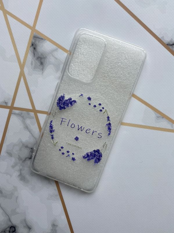 Прозорий чохол для Samsung Galaxy A52 об’ємний дизайн "Лавандовий віночок" принт 19