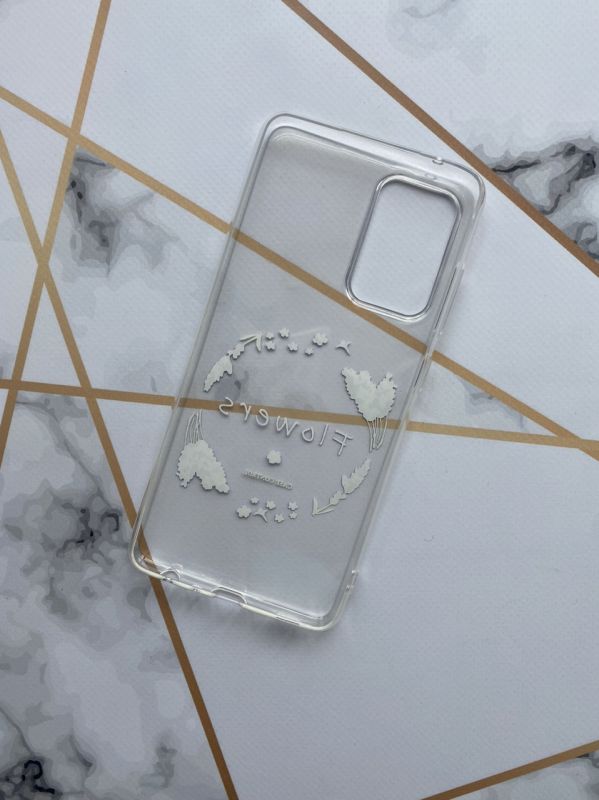 Прозорий чохол для Samsung Galaxy A52 об’ємний дизайн "Лавандовий віночок" принт 19