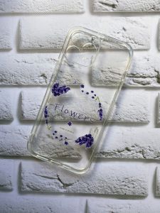 Прозорий чохол на Apple iPhone 13 Pro Max з об’ємним дизайном "Лавандовий віночок" (принт 19)