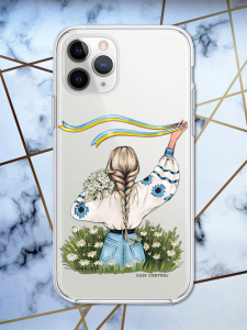 Прозорий чохол для Apple iPhone 11 Pro Max (6,5) з патріотичним дизайном "Дівчина зі стрічкою" принт 17