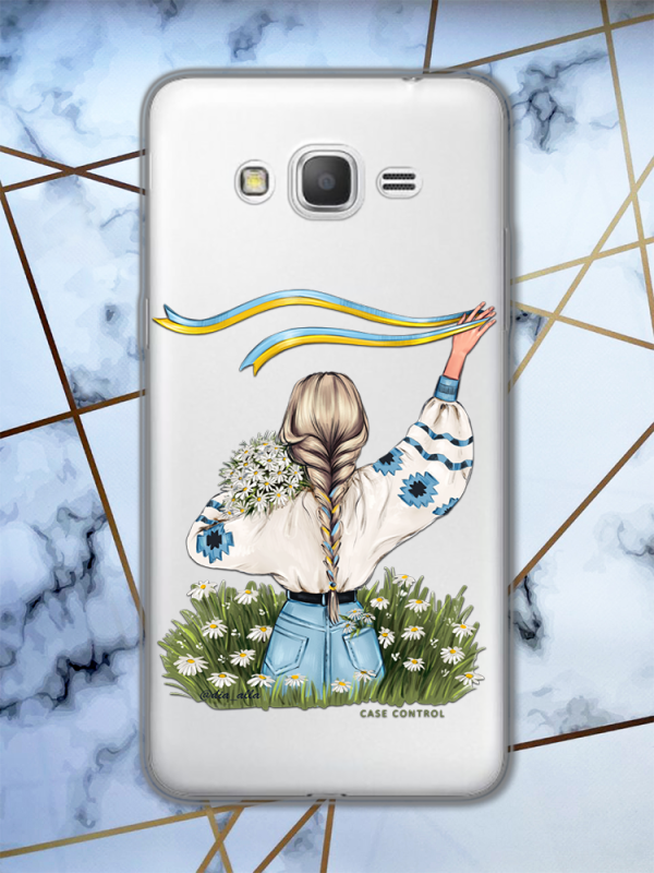 Прозорий чохол для Samsung Galaxy G530 / Grand Prime з дизайном "Дівчина зі стрічкою" принт 17