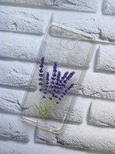 Прозорий чохол на Xiaomi Redmi Note 9 об’ємний дизайн Лаванда принт 28