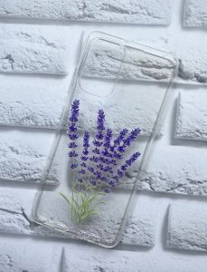 Прозорий чохол на Samsung Galaxy A32 рельєфний дизайн Лаванда принт 28
