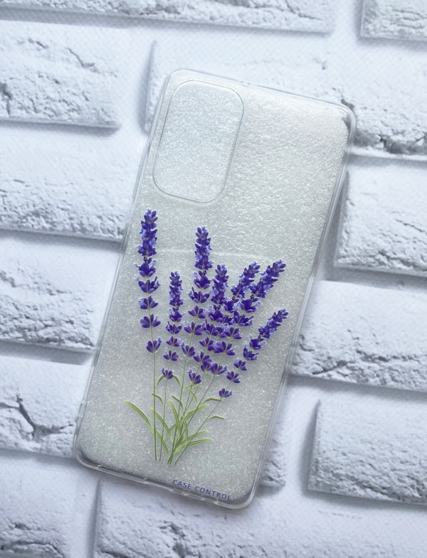 Прозорий чохол на Samsung Galaxy A32 рельєфний дизайн Лаванда принт 28