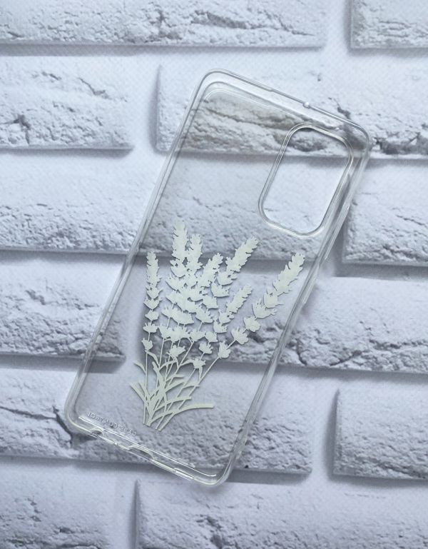 Прозорий чохол на Samsung Galaxy A32 рельєфний дизайн Лаванда принт 28