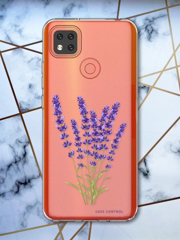 Прозорий чохол на Xiaomi Redmi 9C рельєфний дизайн Лаванда принт 28