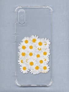 Чохол з потовщеними кутами на Xiaomi Redmi 9A рельєфний дизайн Букет ромашок принт 40