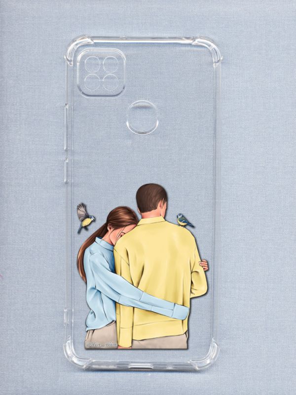 Чохол з потовщеними кутами на Xiaomi Redmi 9C патріотичний дизайн Українська пара принт 14