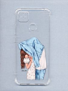 Чохол з потовщеними кутами на Xiaomi Redmi 9C рельєфний дизайн Поцілунок принт 33