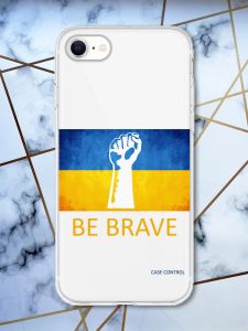 Прозорий чохол на iPhone 7 / 8 / SE 2020 патріотичний дизайн Мужність Україна принт 42