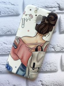 Чохол на Xiaomi Redmi 8A рельєфний дизайн Дівчина з рюкзаком принт 30