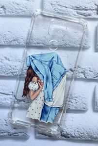 Чохол з потовщеними кутами на Xiaomi Redmi Note 9 рельєфний дизайн Поцілунок принт 33