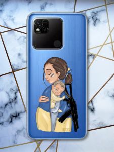 Прозорий чохол на Xiaomi Redmi 10A патріотичний дизайн Дівчина з автоматом принт 20