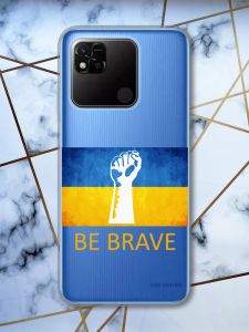 Прозорий чохол на Xiaomi Redmi 10A патріотичний дизайн Мужність Україна принт 42