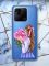 Прозорий чохол на Xiaomi Redmi 10A рельєфний дизайн Дівчина з півоніями принт 11