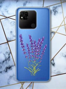 Прозорий чохол на Xiaomi Redmi 10A рельєфний дизайн Лаванда принт 28